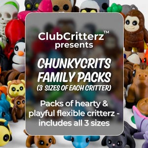 3D Printed Flexi Animal Sets (Family Packs) | 3 Sizes of Same Cute Animal per Pack | Chunky Animal Families image 2