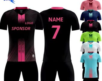 Custom Soccer Jersey with Name and Number – Personalized Football Shirt – Team Uniform for Men, Women & Kids – Gift for Soccer Fans