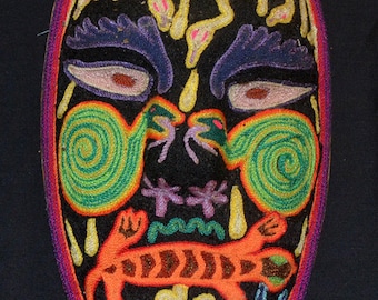 Huichol Yarn Wall Mask, Mexico