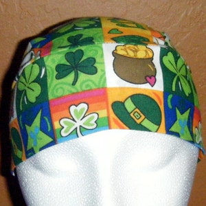 Bald Head Wrap Hats Helmet Liner Handmade Black Skull Cap or Chemo Cap w Green Bats Do Rag Hair Loss Biker Halloween Surgical Cap,