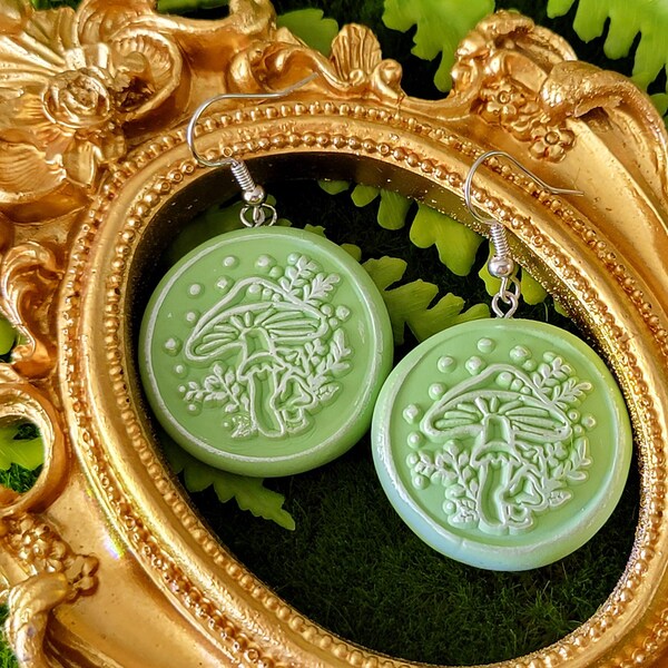 Enchanted Mushroom Wax Seal Earrings