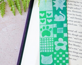 Cat Lover's Quilt Block Printed Bookmark