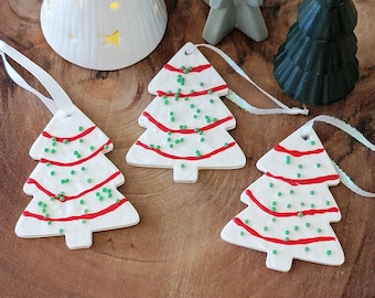 Christmas Tree Cake Wooden Ornament