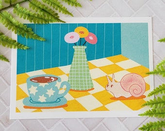 A Late Breakfast - 5x7 Art Print