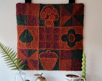 Autumn Quilt-Inspired Punch Needle Wall Hanging