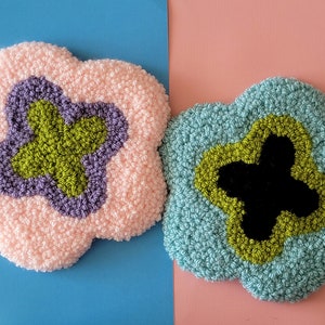 Flower Pop Punch Needle - Cute Dopamine Decor Tufted Wall Art