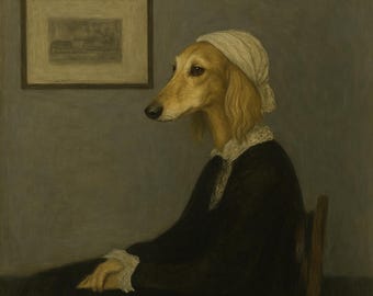 Impression d'art chien Saluki : parodie de la mère de Whistler (téléchargement numérique)