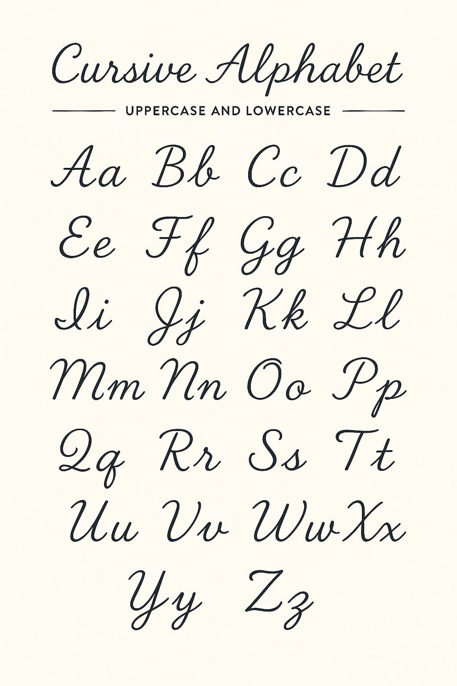 Cursive Alphabet Poster | Uppercase & Lowercase Letters | Handwriting ...