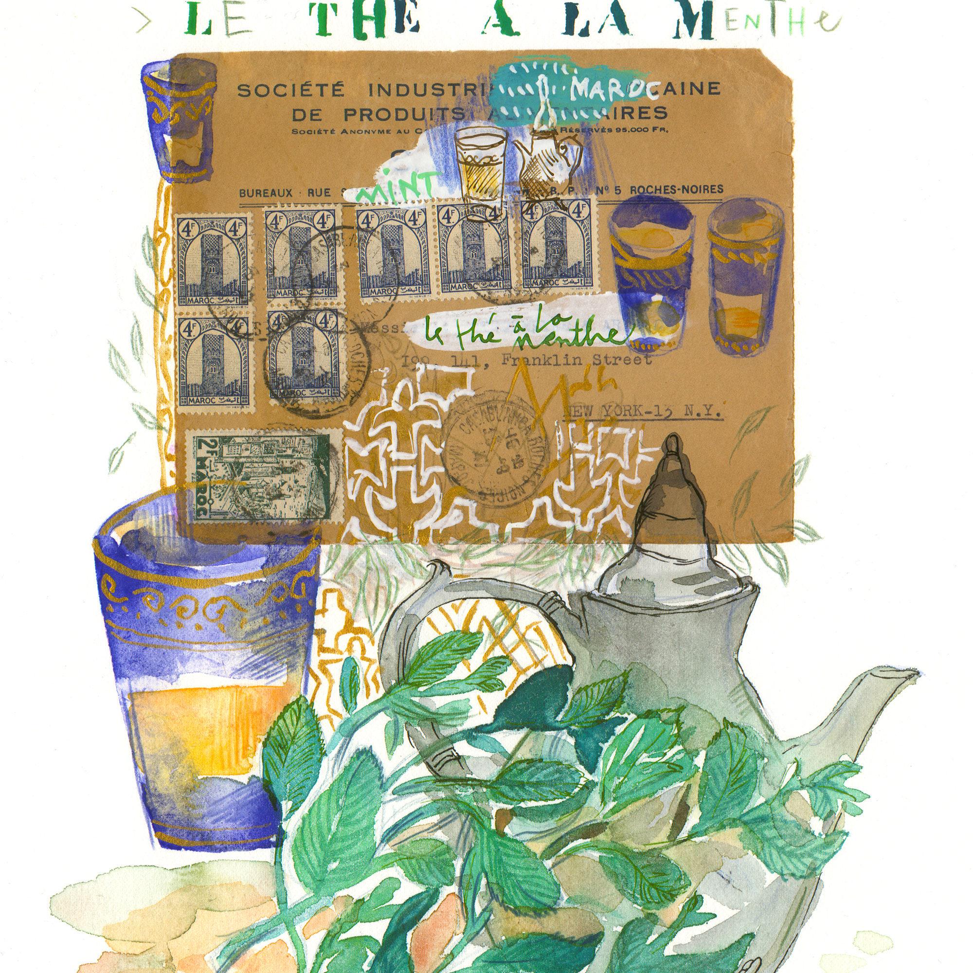 Maghrebi Mint Tea Recipe Art Print: Moroccan Kitchen Decor - Etsy