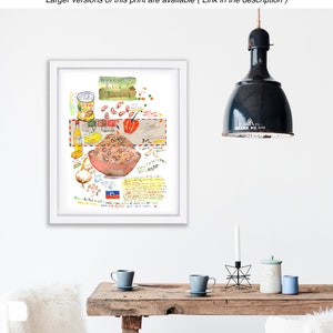 Haitian Rice and Beans recipe print, Caribbean wall art, Watercolor painting, Kitchen art, Food poster, Cooking in Haiti, Haitian cuisine image 9