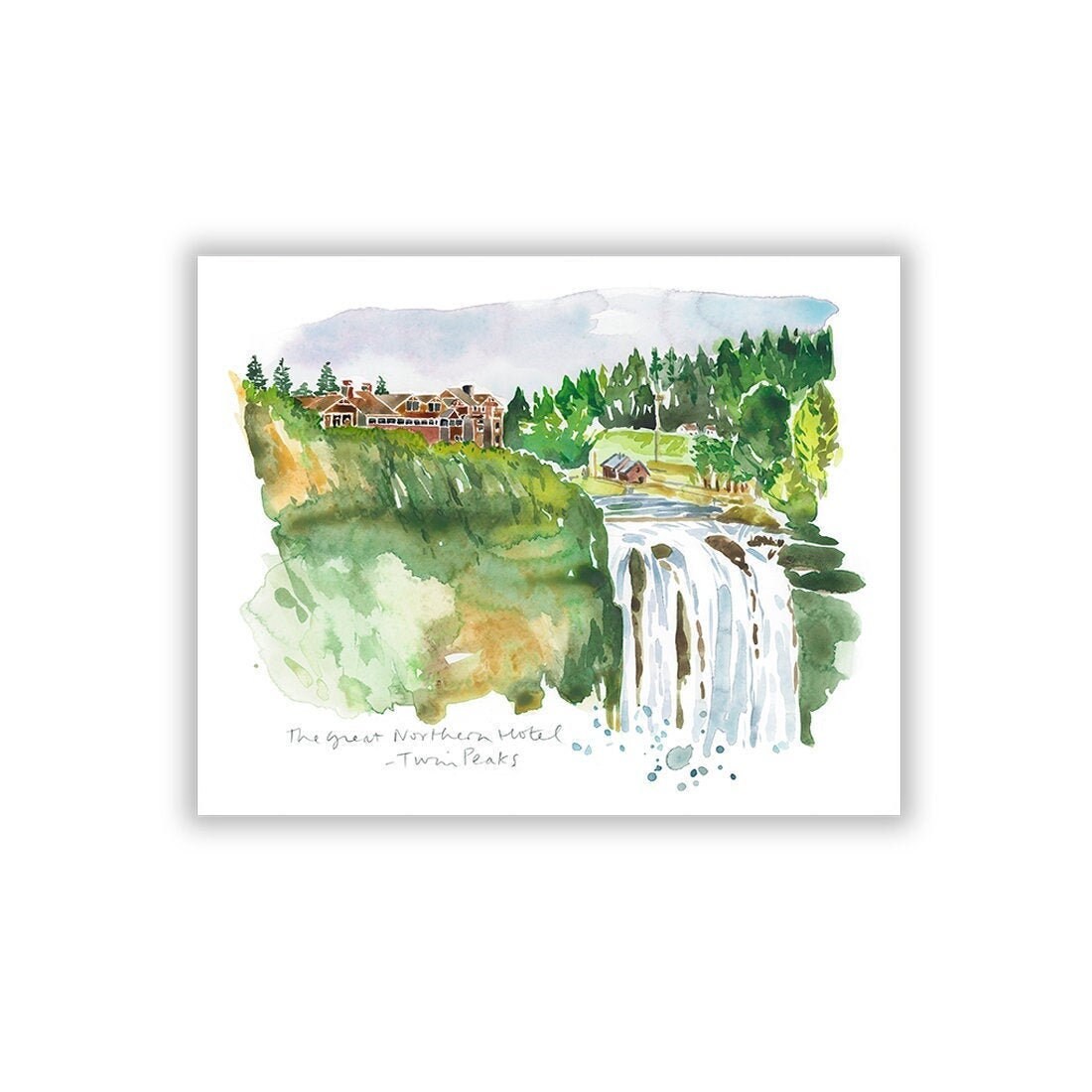 Twin Peaks Great Northern Hotel Illustration Print Watercolor | Etsy Canada