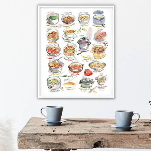 Kitchen Wall Art Decor Cheese Poster Food Print Vintage - Etsy