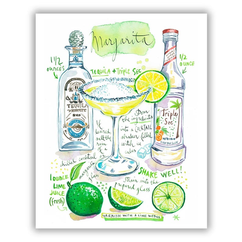Margarita Cocktail Watercolor Art Print: Bright Kitchen & Bar Decor imagen 7