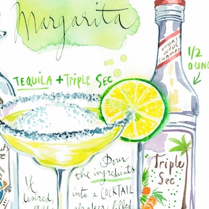 Margarita Cocktail Watercolor Art Print: Bright Kitchen & Bar Decor imagen 2