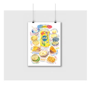 Arepas recipe print, Watercolor South American kitchen wall art, Venezuelan food poster, Latin American cooking gift, Colombian home decor image 7