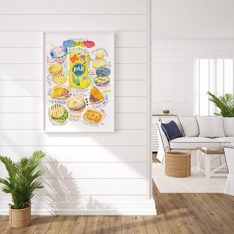 a living room with a couch and a painting on the wall