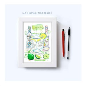 Margarita Cocktail Watercolor Art Print: Bright Kitchen & Bar Decor imagen 5