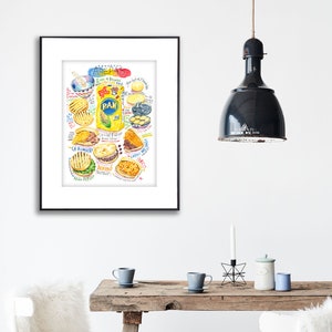 Arepas recipe print, Watercolor South American kitchen wall art, Venezuelan food poster, Latin American cooking gift, Colombian home decor image 6