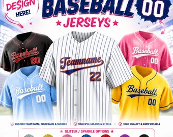 Custom Baseball Jersey Embroidered,Personalized Sports Jersey with Name Number Striped Baseball Shirt for Men Women Kids Game Day Jersey