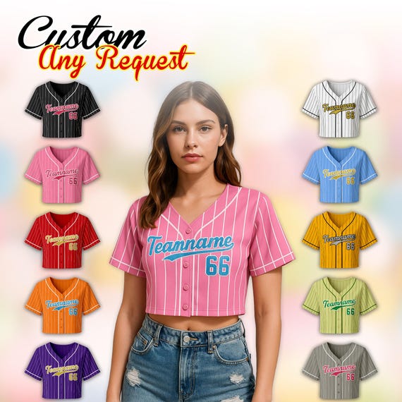 Custom Short Baseball Jersey-Personalized Stitched Name Number Logo Customize Baseball Shirt for Women Youth Fans