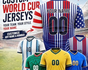 USA world cup jersey Custom Soccer Jersey Personalized Name Number Logo Argentina Brazil Fan Gear Unisex Team Uniform for All Ages