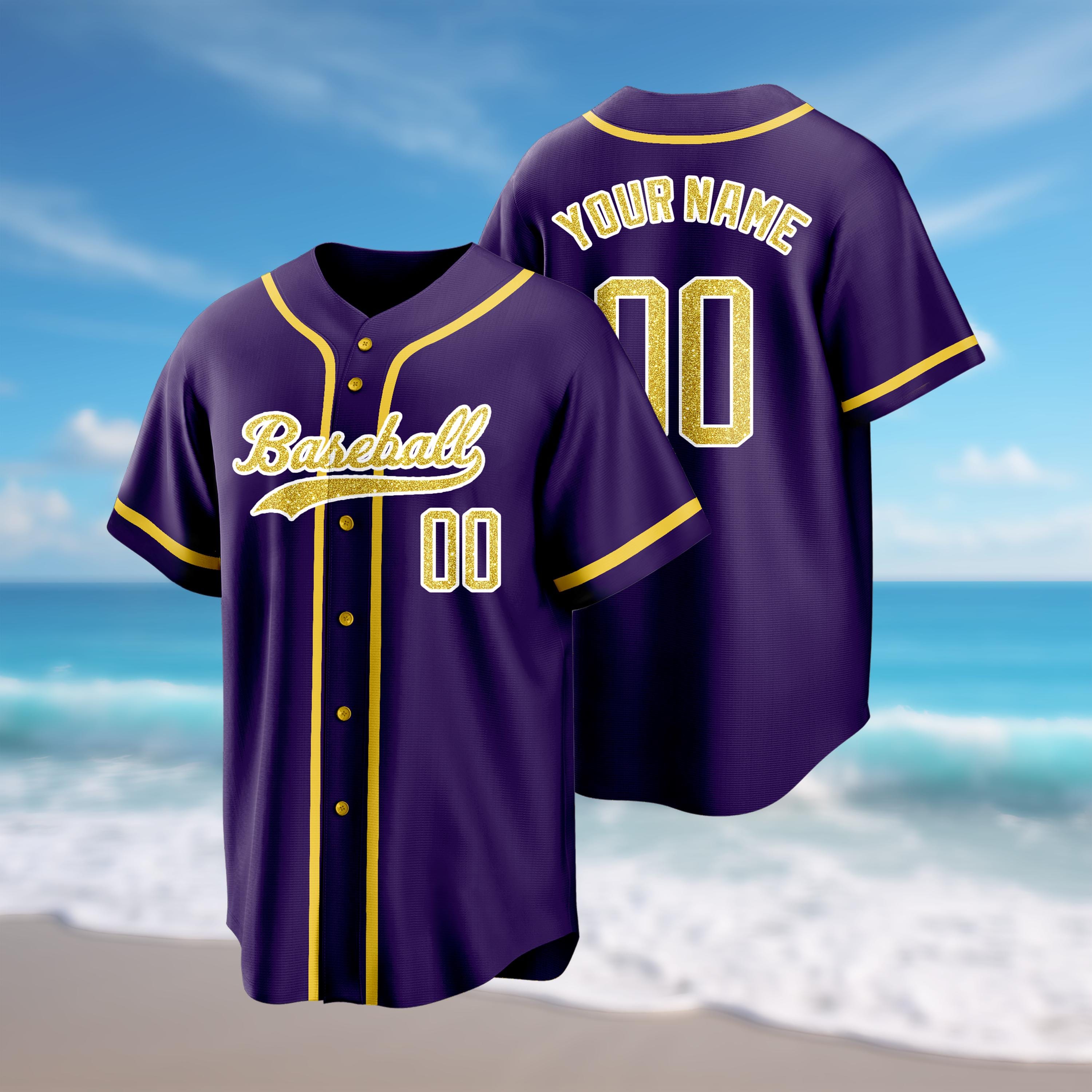 Custom Baseball Jersey Featuring Slightly Elastic Buttons Closures and ...
