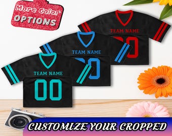 Camiseta de fútbol personalizada para mujer y joven, con nombre, número y logotipo, ropa de calle de verano, uniforme de animadora o fan.