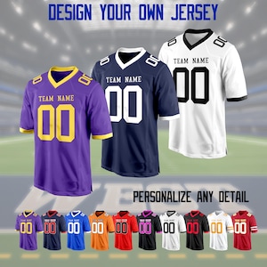 Custom Football Jersey – Personalized Name Number Logo Embroidered American Sports Shirt for Men Women Kids & Toddlers, Wedding Gift  B2