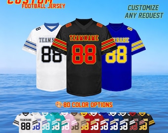 Maglia da calcio personalizzata con nome, numero e logo della squadra ricamati: uniforme sportiva e regalo per le feste o le partite per uomini, donne e bambini B1