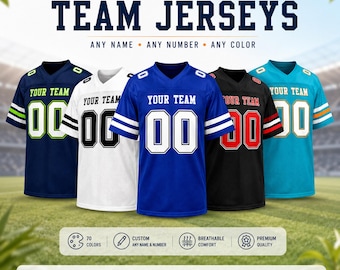 Benutzerdefinierte Fußball bestickte Jersey personalisierte Team Männer Frauen Jugend Kind Uniform für Fan Geschenke Blau, weiß und schwarz