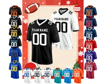 Camiseta de fútbol personalizada, camiseta de fútbol personalizada, cosida o impresa, nombre del equipo, número, camiseta de fútbol personalizada, regalo para fanáticos para hombres, mujeres y niños