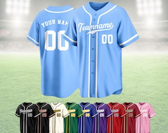 Custom Baseball Jersey Personalized with Name and Number for Men, Women, Boys – Stitched and Printed Sports Uniforms for Fans and Teams