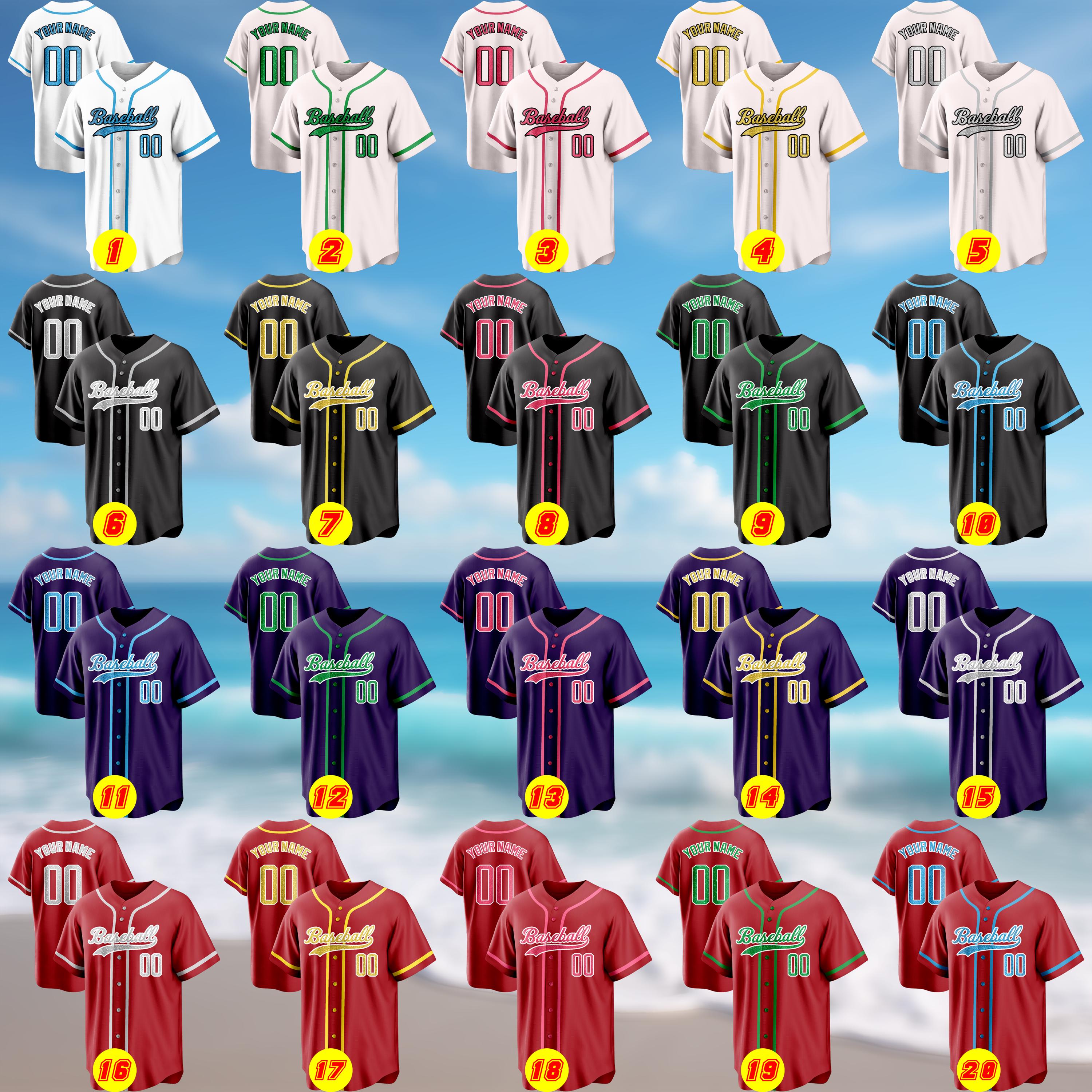Custom Baseball Jersey Featuring Slightly Elastic Buttons Closures and ...