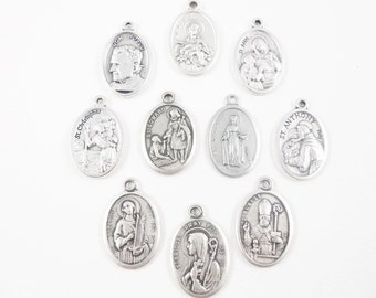 Patron Saint Medal Charm to be Added to a Rosary Purchase  - Various Saints Available - Loose or Rosary Add-On