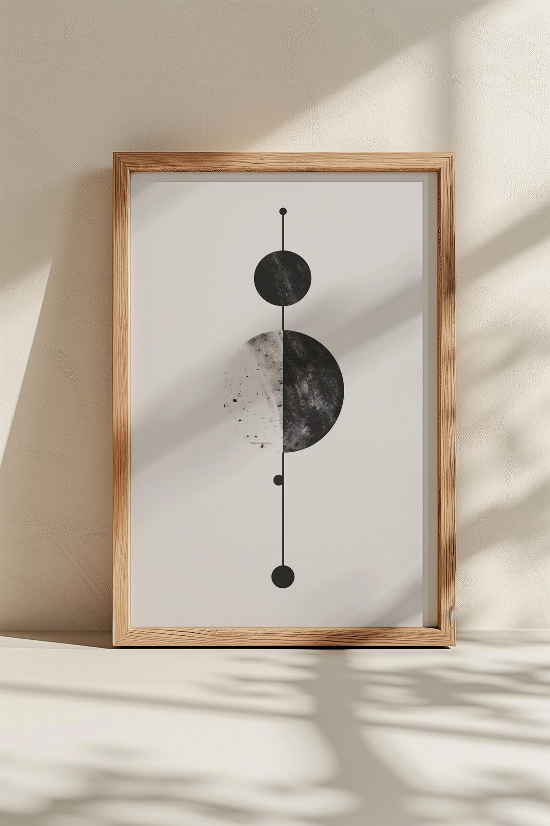 Minimalist Circle Line Art Print | Black and White Bauhaus Decor ...
