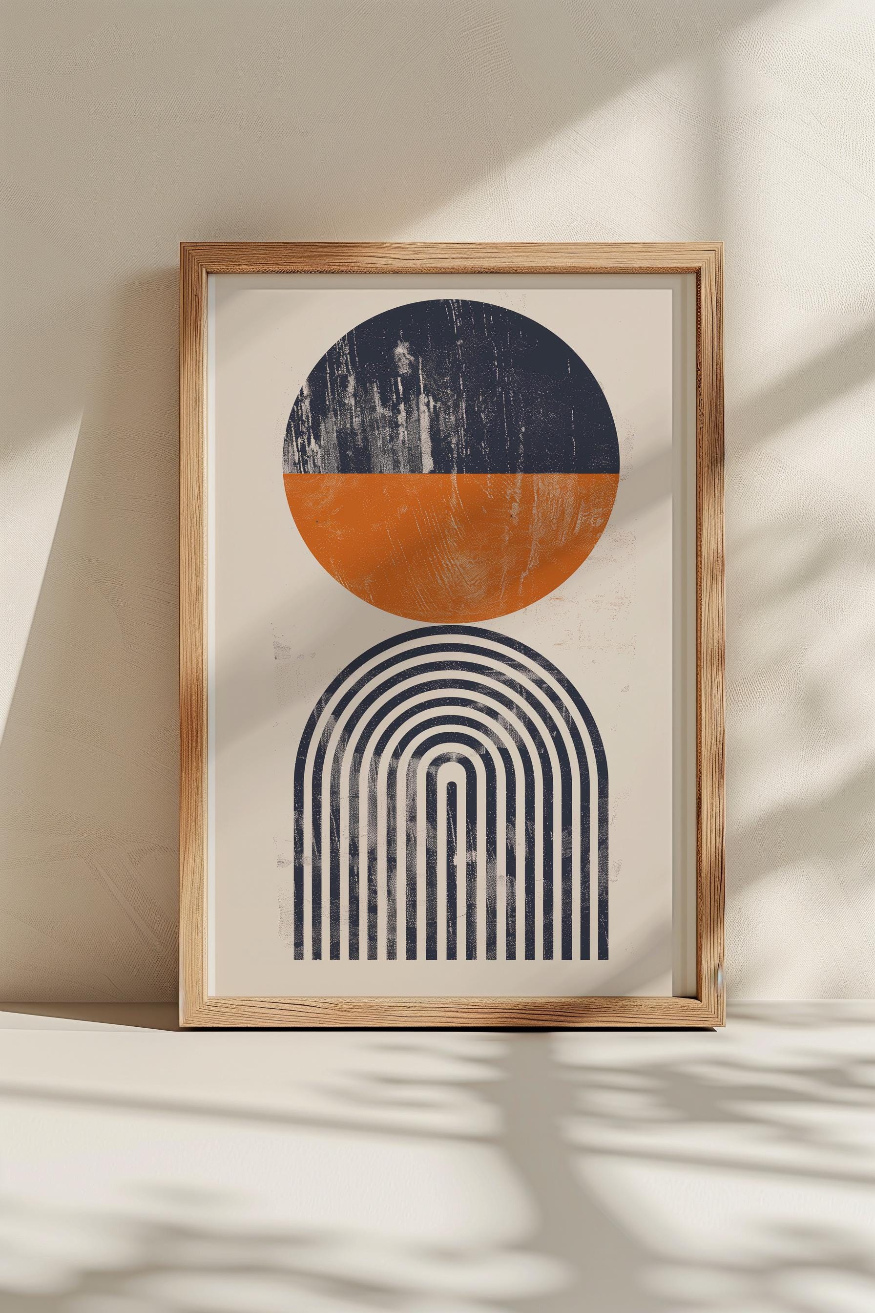 Mid Century Modern Geometric Prints Set | Boho Wall Art (digital ...