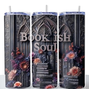 Bookish Tumbler Wrap boekenliefhebber beker met een romantische gothic flair is het perfecte cadeau! Bekerverpakking van 20 oz.