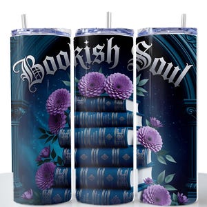 Bookish Tumbler Wrap boekenliefhebber beker met een romantische gothic flair is het perfecte cadeau! Bekerverpakking van 20 oz.