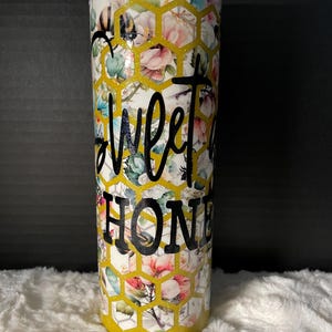 Sweet as Honey Tumbler: 20oz Bee Hive Glitter Epoxy Coated