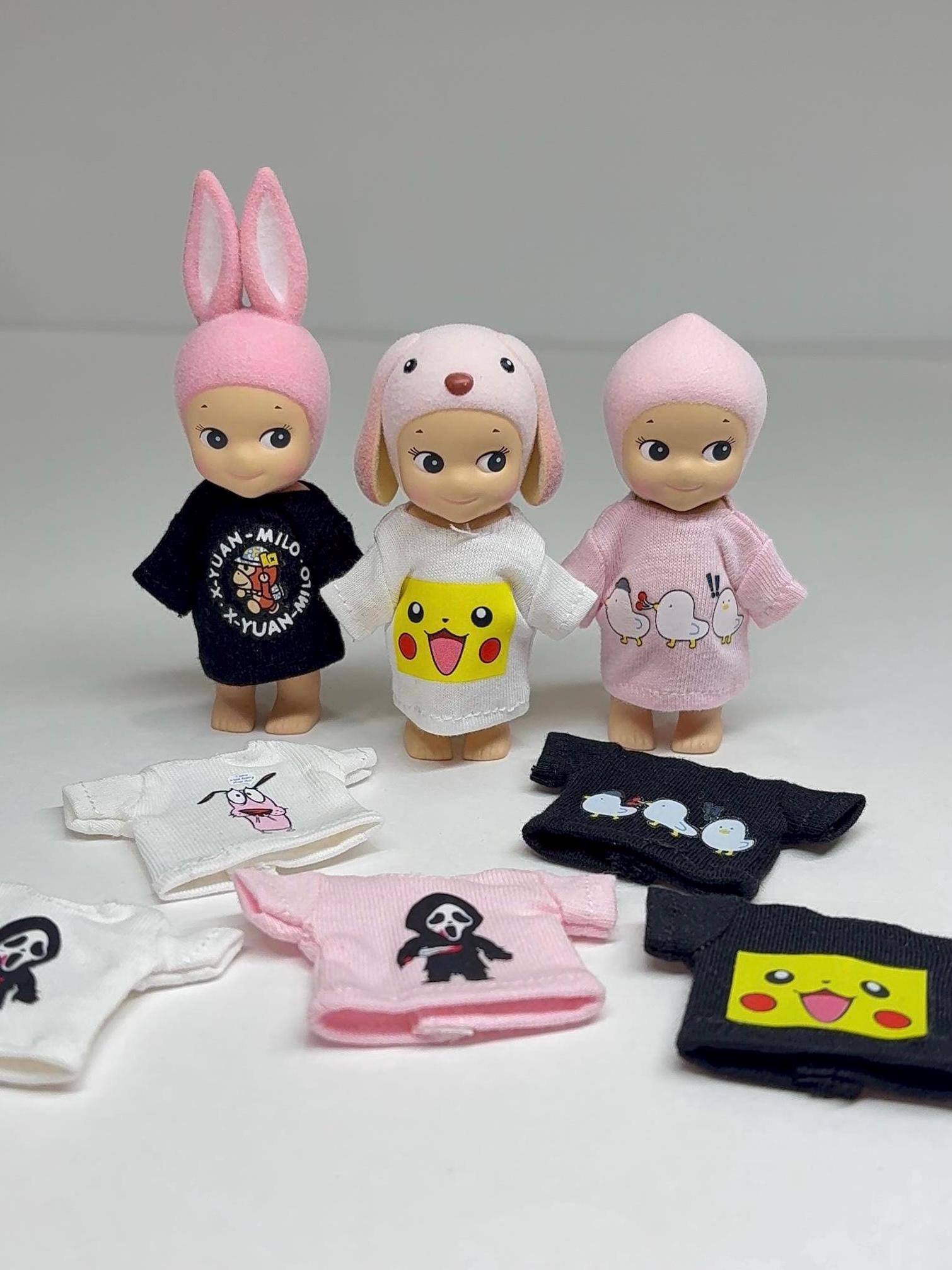 4 Set 7,62cm Vestiti per Sonny Angel Bambole, Abiti da Collezione
