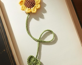 Marcapáginas de abeja, marcapáginas de girasol, marcapáginas de crochet, regalo para amantes de la lectura, regalo para profesores, regalo de vuelta al cole, regalo para amantes de las plantas