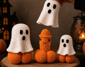 Crochet Ghost Pumpkin, Halloween Amigurumi Decor, Surprise Reveal Pumpkin, Handmade Spooky Gift, Cute/ Funny Halloween Gift, Gift for her