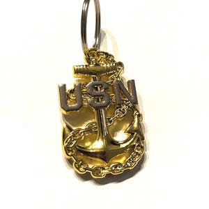 Navy Anchor Keychain - Etsy
