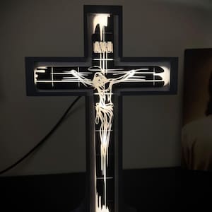Jesus Christ cross LED | baptism and confirmation | Led cross | nightstand light cross | Home Decoration cross | Faith cross | Crucifixion