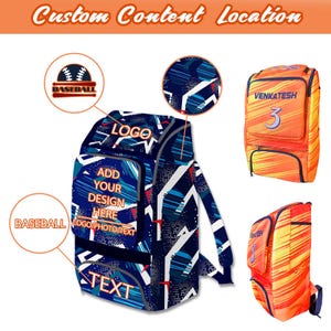 Individuelle Baseball-Tasche mit Namen und Teamlogo Individuelle Sport-Team-Tasche Personalisierte Sporttasche für Baseball-Liebhaber-Sportrucksack mit Ihrem Logo