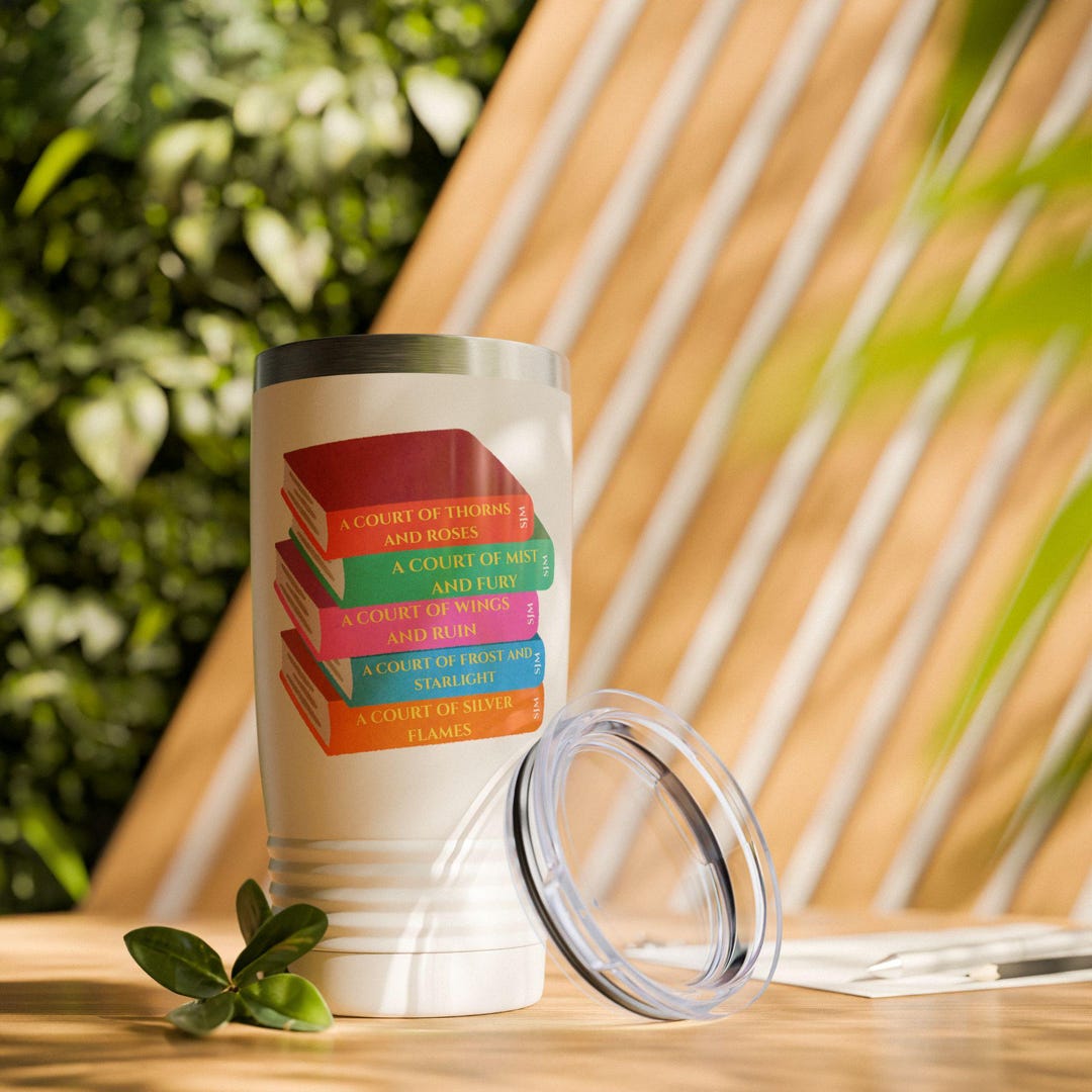 ACOTAR Book Stack Tumbler: Sarah J Maas Fantasy Gift - Etsy