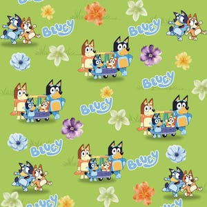 Bluey Fabric Hundestoff Blauer Hundestoff Cartoon Anime Stoff 100% Baumwolle Stoff Halbe Meter