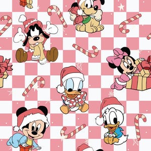 Tecido Mágico de Natal Tecido Mickey Minnie Mouse Tecido Mouse Baby and Friend Tecido de Desenho Animado Anime Tecido 100% Algodão Por Meio Metro