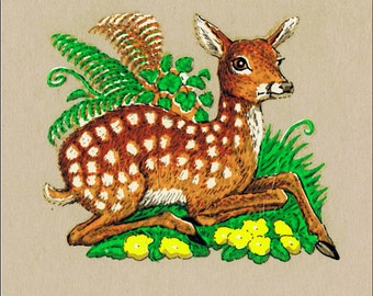 10 Fawn Deer Transfers / Decals (Small) Countryside Crafts Decoration Unique Retro Upcycling Jewellery Making Brooches Pendants Keyrings