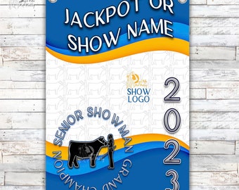 Livestock Grand Champion Showmanship Award Banner. County Fair. Jackpot. Trophy. Stall Herdsmanship. Buyer Gift. Breeder. Cattle. Sheep. Pig